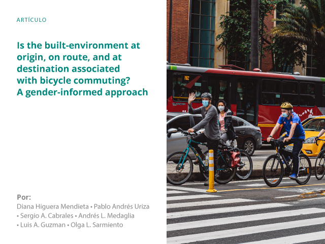 Is the built-environment at origin, on route, and at destination associated with bicycle commuting? A gender-informed approach