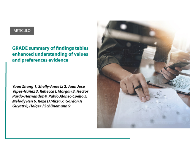GRADE summary of findings tables enhanced understanding of values and preferences evidence