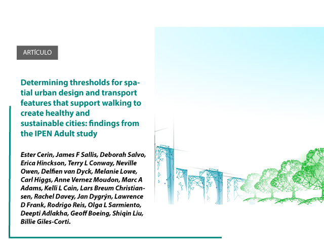 Determining thresholds for spatial urban design and transport features that support walking to create healthy and sustainable cities: findings from the IPEN Adult study