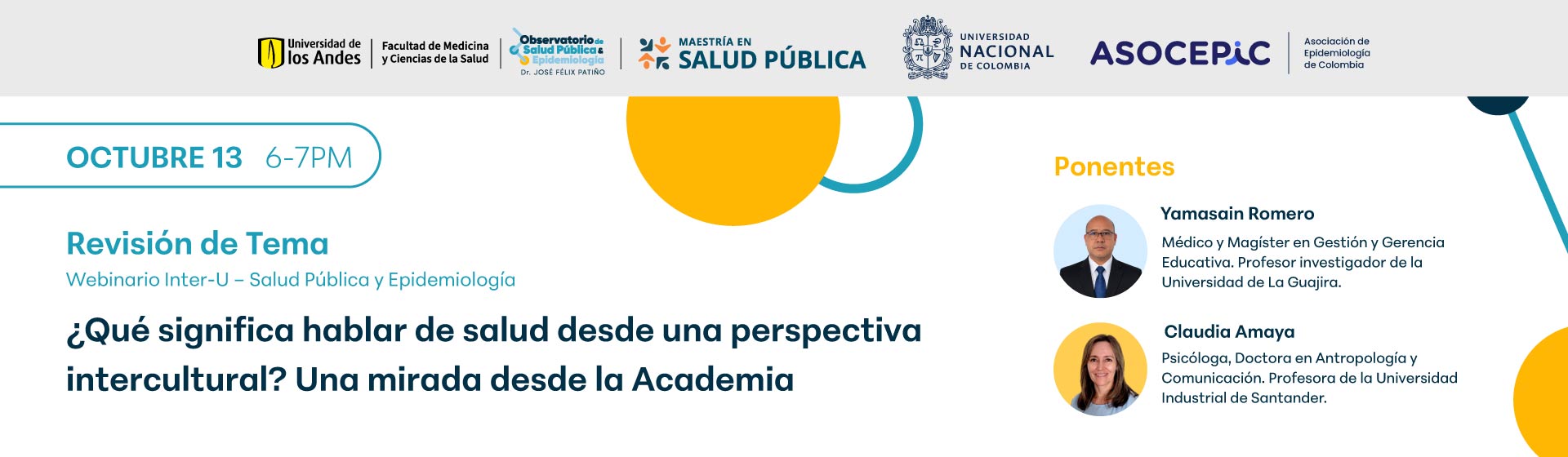 Webinario Inter U - Salud Pública y Epidemiología Webinario Inter U - Salud Pública y Epidemiología