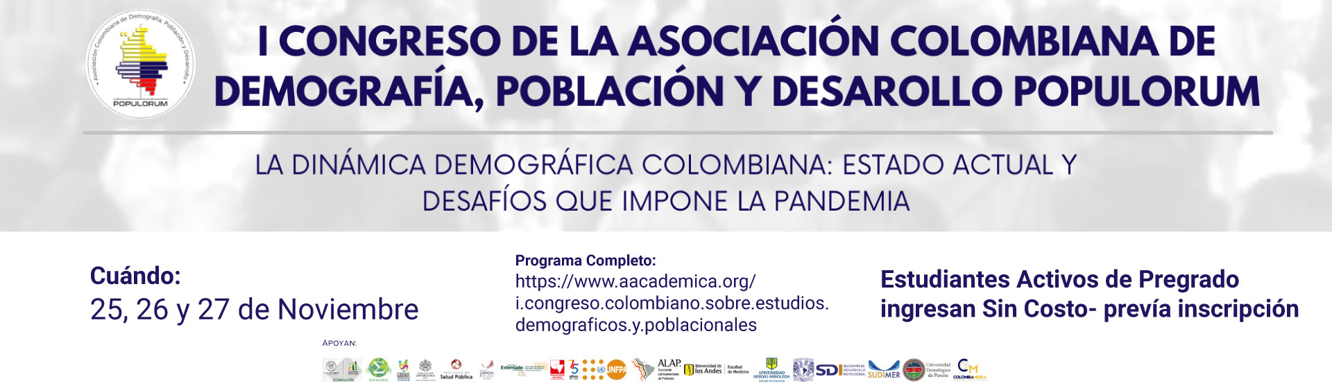 I Congreso de la Asociación Colombiana de Demografía Población y Desarrollo POPULORUM