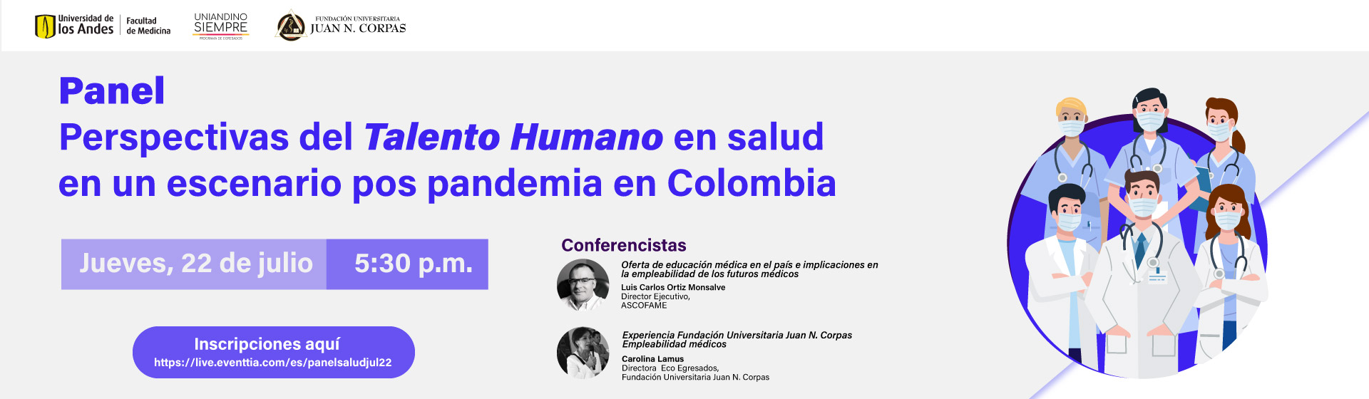 Panel: Perspectivas del Talento Humano en salud en un escenario pos pandemia en Colombia