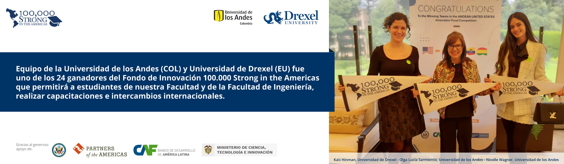 Ganadores Fondo de Innovación 100.000 Strong in the Americas