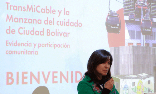 Dra. Olga Lucía Sarmiento presentando la evaluación del proyecto