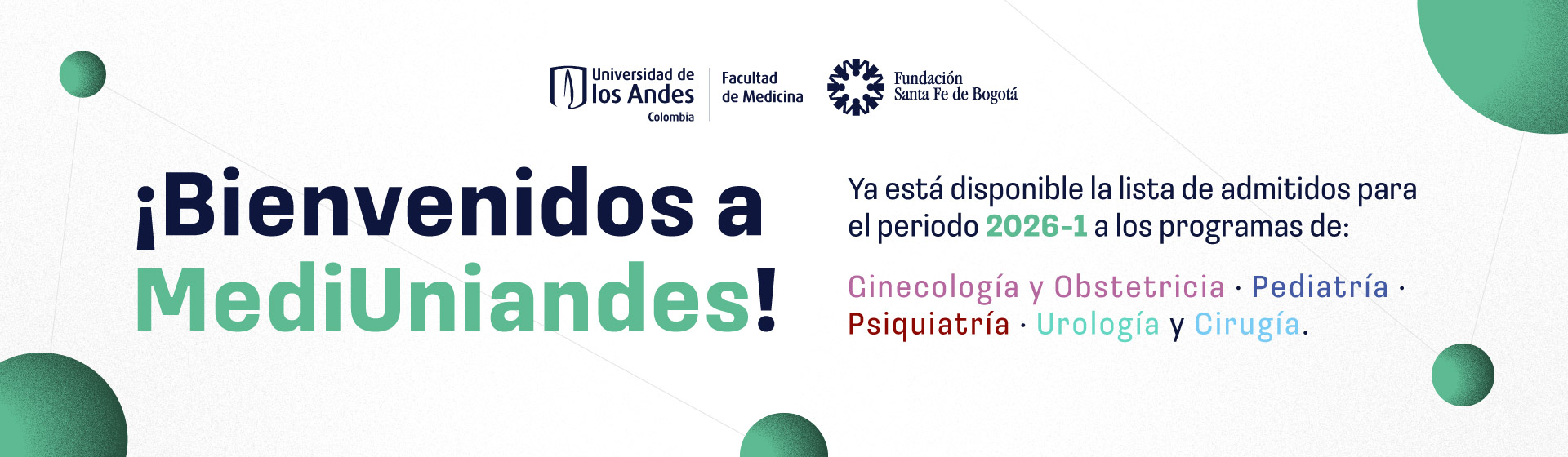 Admitidos a posgrados médico-quirúrgicos 2026-1