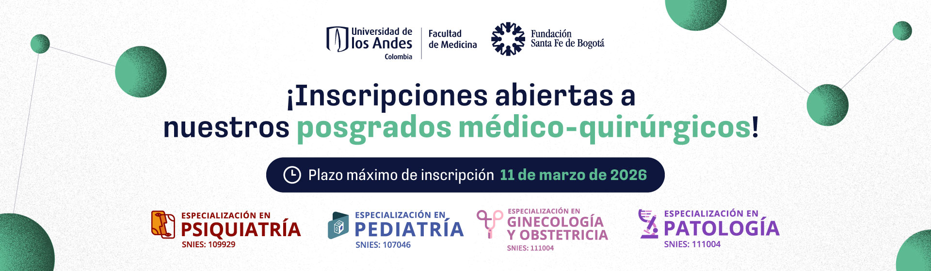 Inscripciones abiertas posgrados médico-quirúrgicos